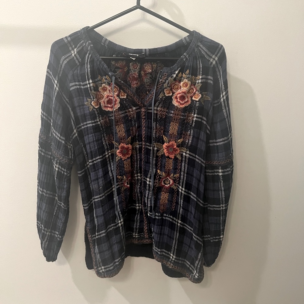 Johnny Was Plaid Longsleeve Top